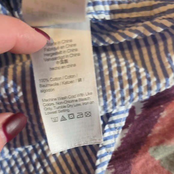 J. Crew Blue and White Striped Button-Down Shirt - Picture 5 of 6